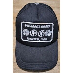 Original Grail OG CH HAWAII TRUCKER HAT BLACK On BLACK Snapback Cap
